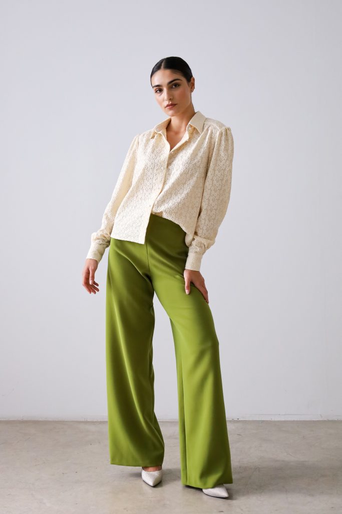 pantalon ancho verde